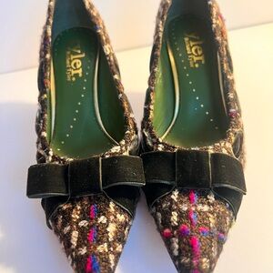 Richard Tyler Couture Brown and Multicolor Tweed Heels